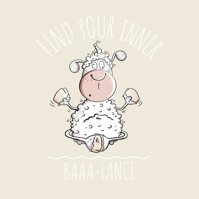 Yoga Sheep Saying Baaa-Lance Word Game