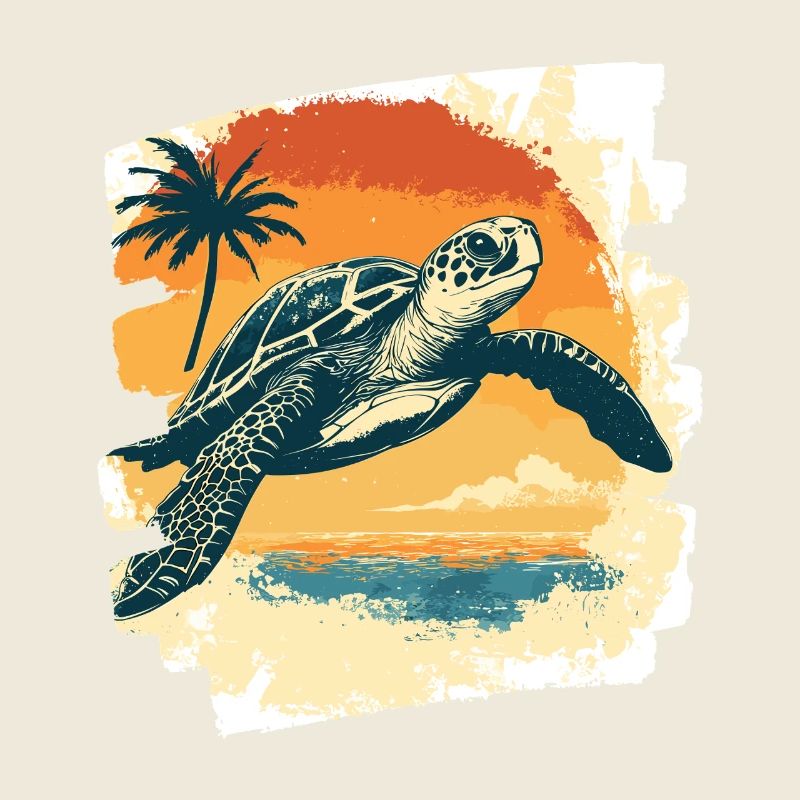 Tortue de mer rétro