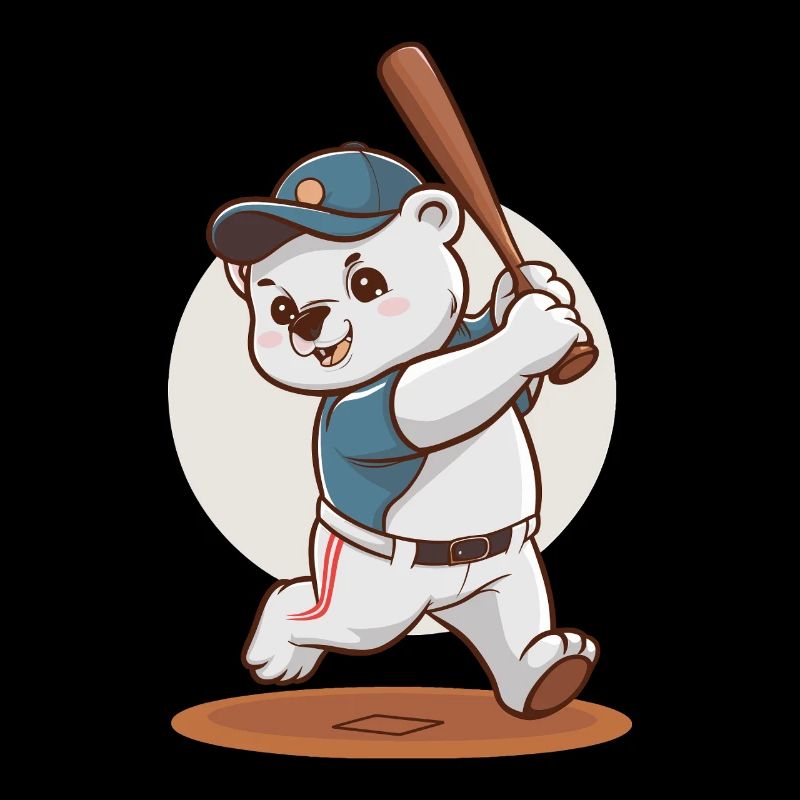 Cute Baseball Bear Drawing