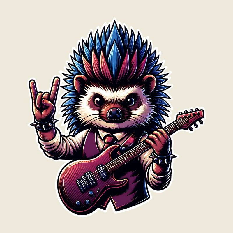 Hedgehog Guitariste de rock and roll