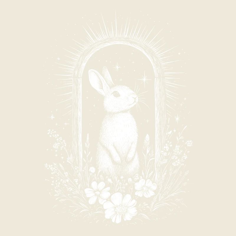 Boho Bunny Bunny Motif Printemps Bohème Cottagecore