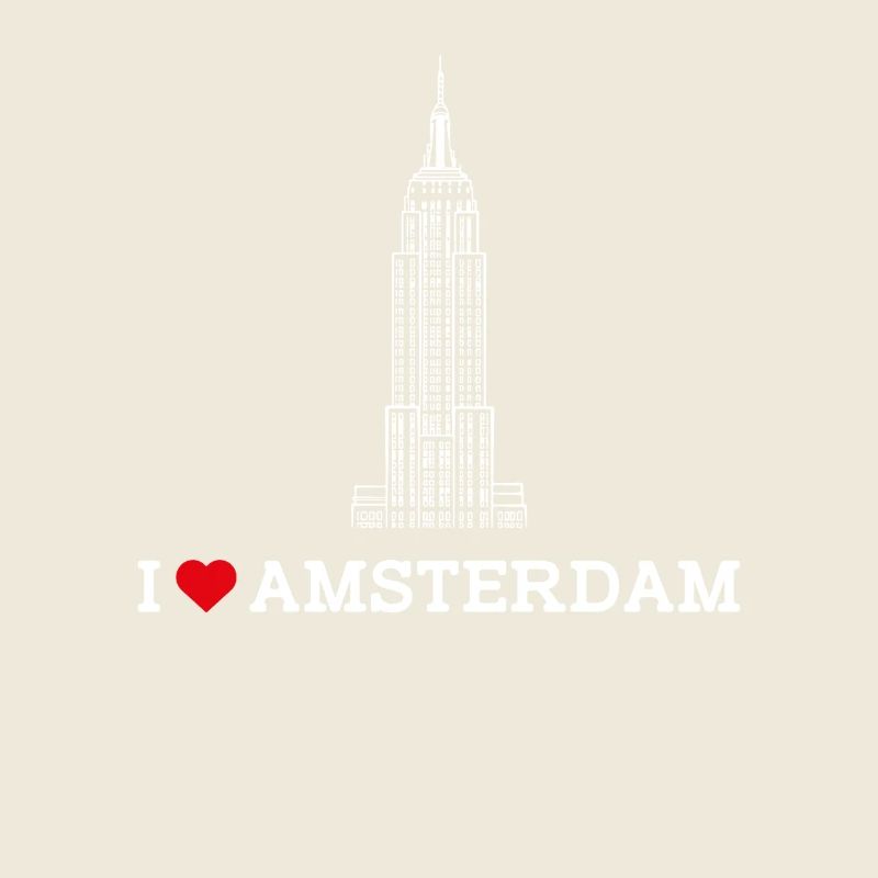 Bâtiment de l’Empire des Pays-Bas I Love Amsterdam Drapeau