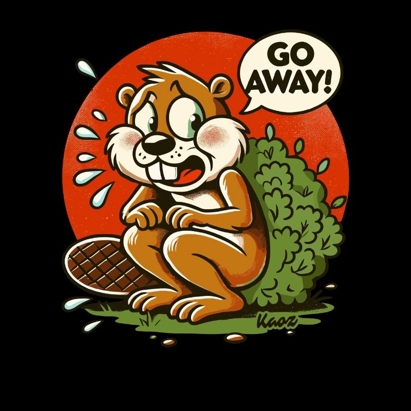 Eichhörnchen macht Pause hinter Busch, Geh weg!