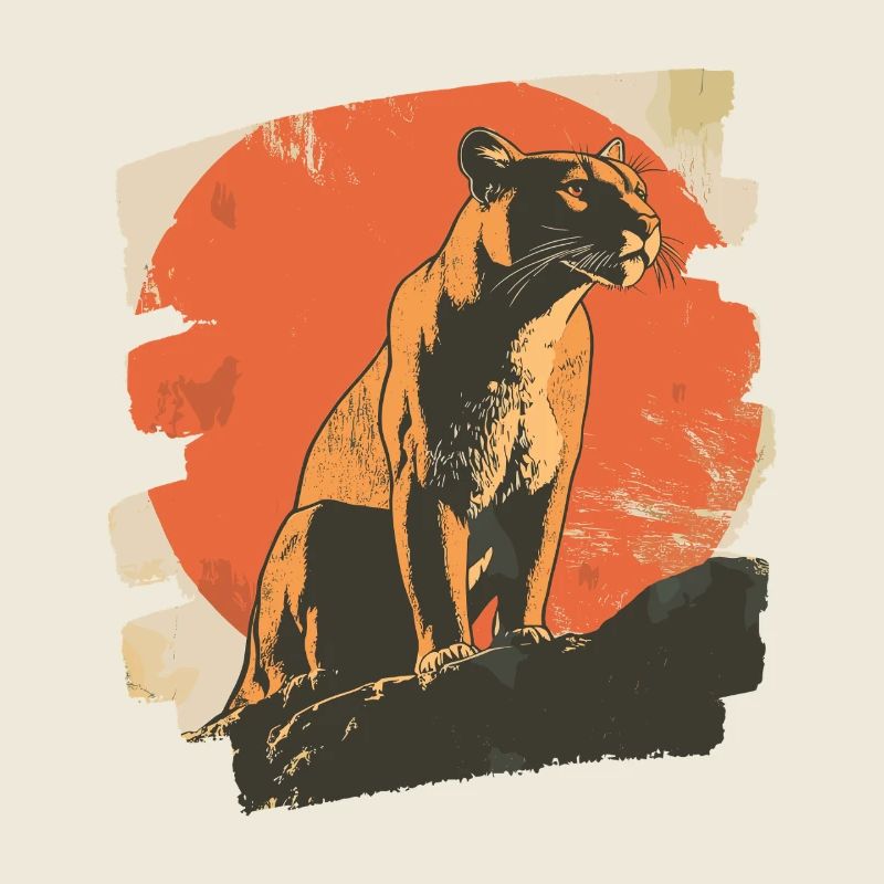 Lion from mountain Retro