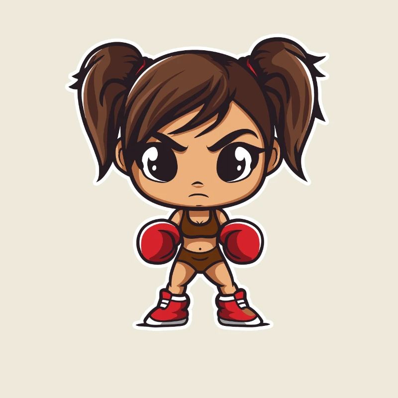 Boxen Mädchen Cartoon