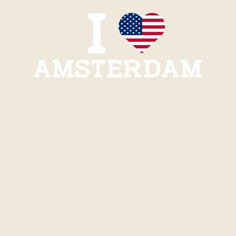 J’aime Amsterdam USA Drapeau Coeur Drapeau américain Jeu de mots