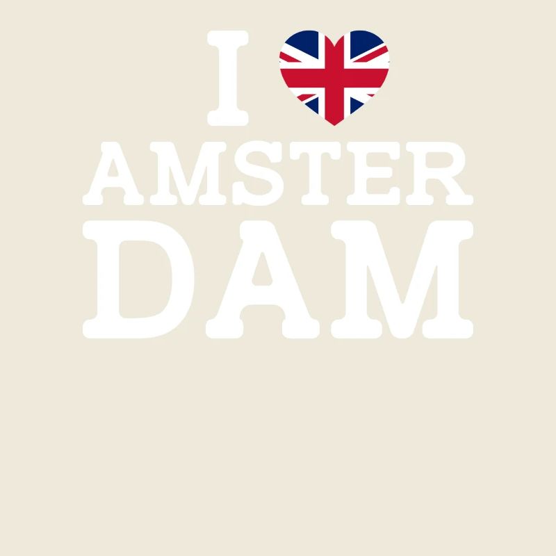 J’aime Amsterdam Royaume-Uni Coeur Drapeau Royaume-Uni Jeu de mots