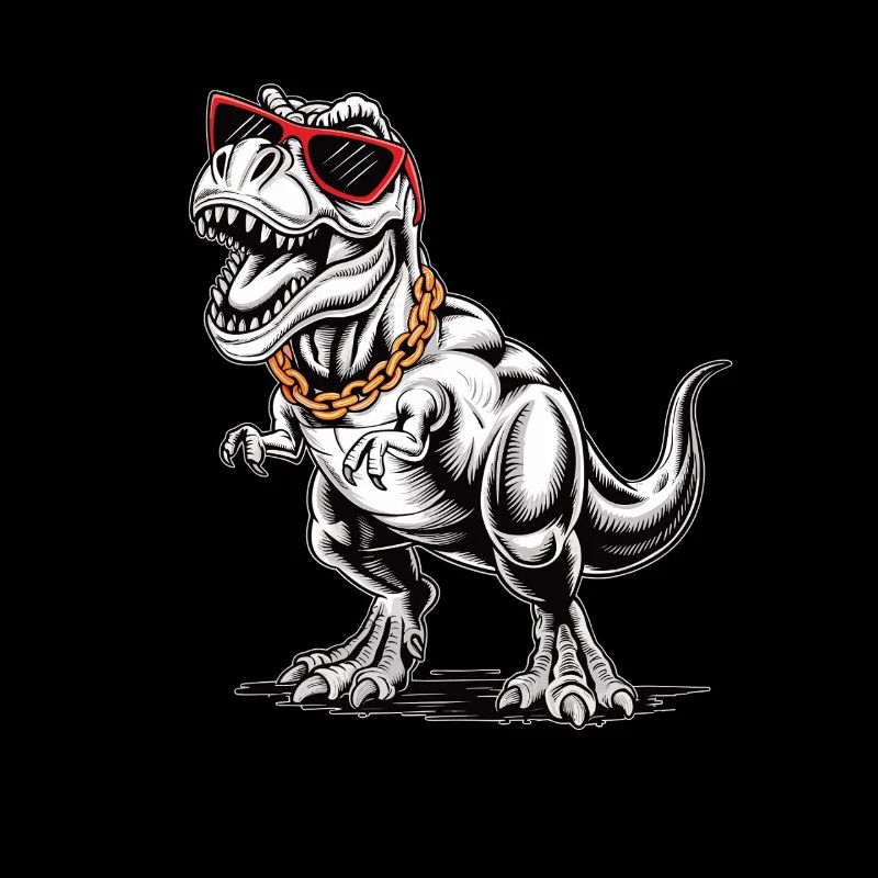 T-Rex with sunglasses and gold chain