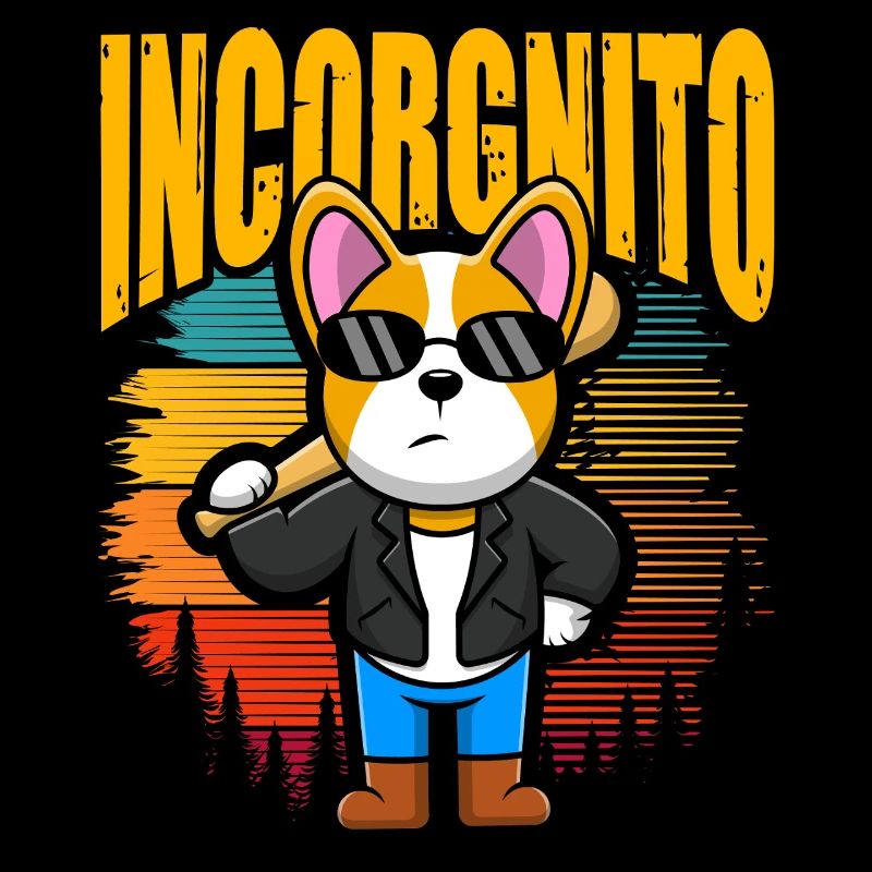 Incorgnito – Jeu de mots amusant sur le corgi
