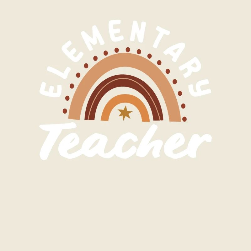 Elementary school teacher retro rainbow design