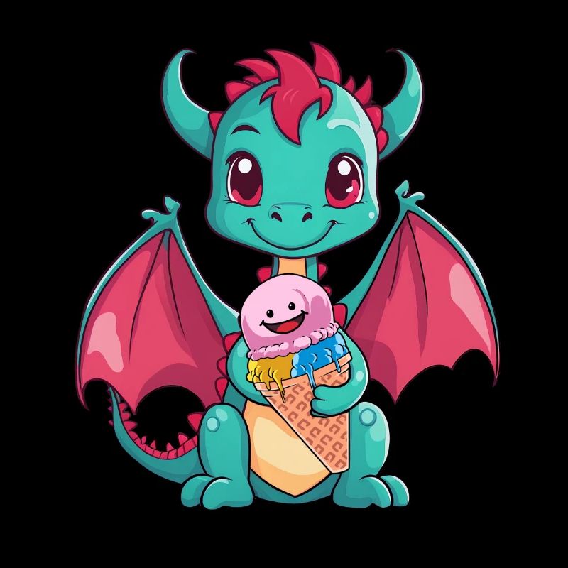 Kind Kinder Baby Drache Drachen Sommer Eiscrem