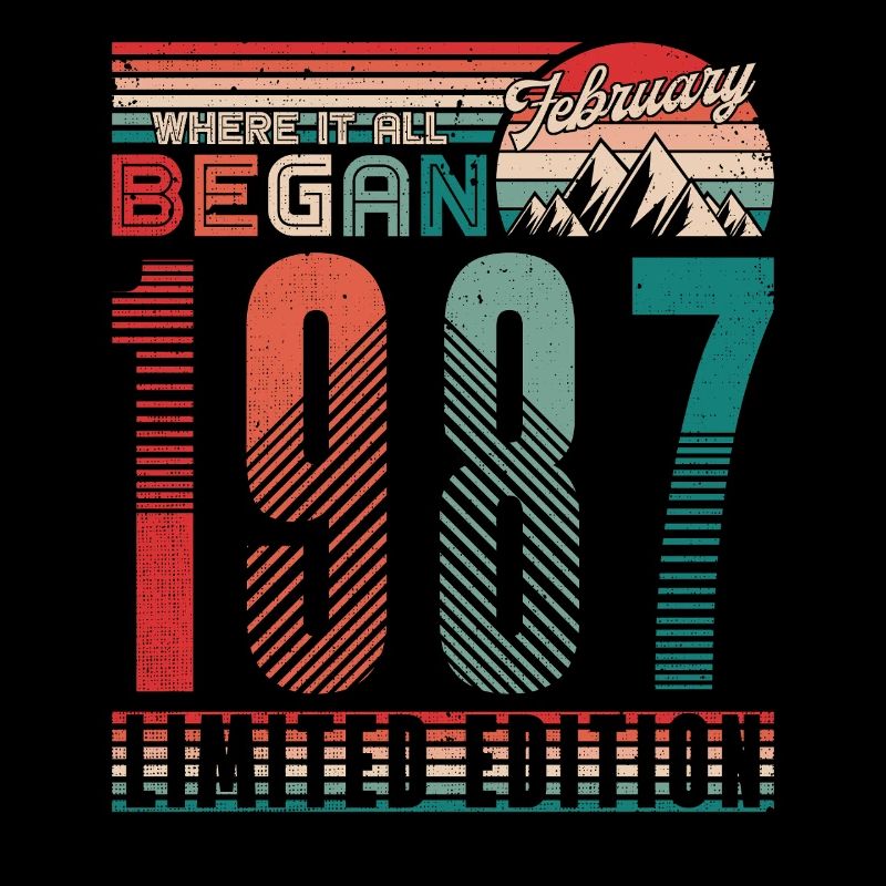 Birthday 1987 Vintage February Retro Gift