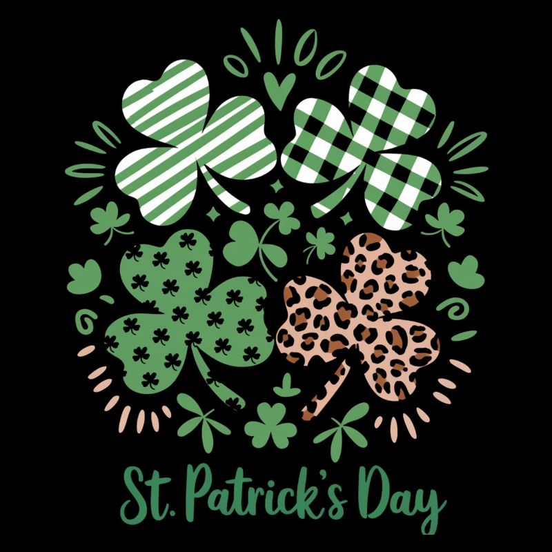 Trèfle à carreaux à imprimé léopard Trèfle Saint-Patrick