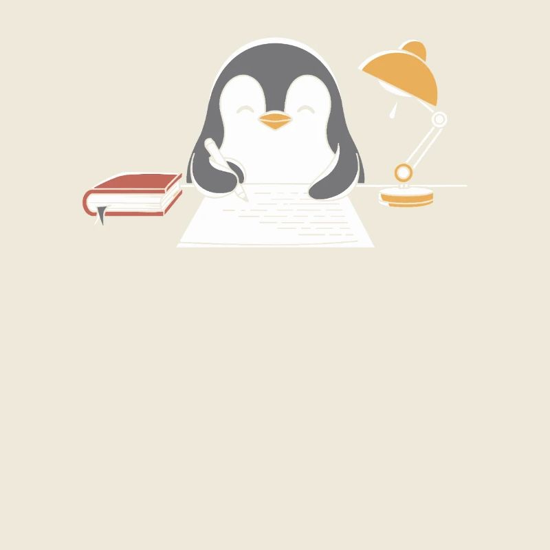 Writing Penguin Writer Author Motif