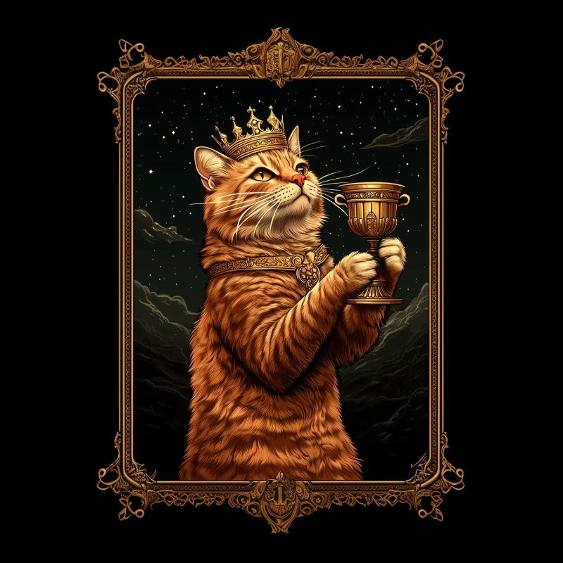 Medieval Cat in Picture Frame Art Crown