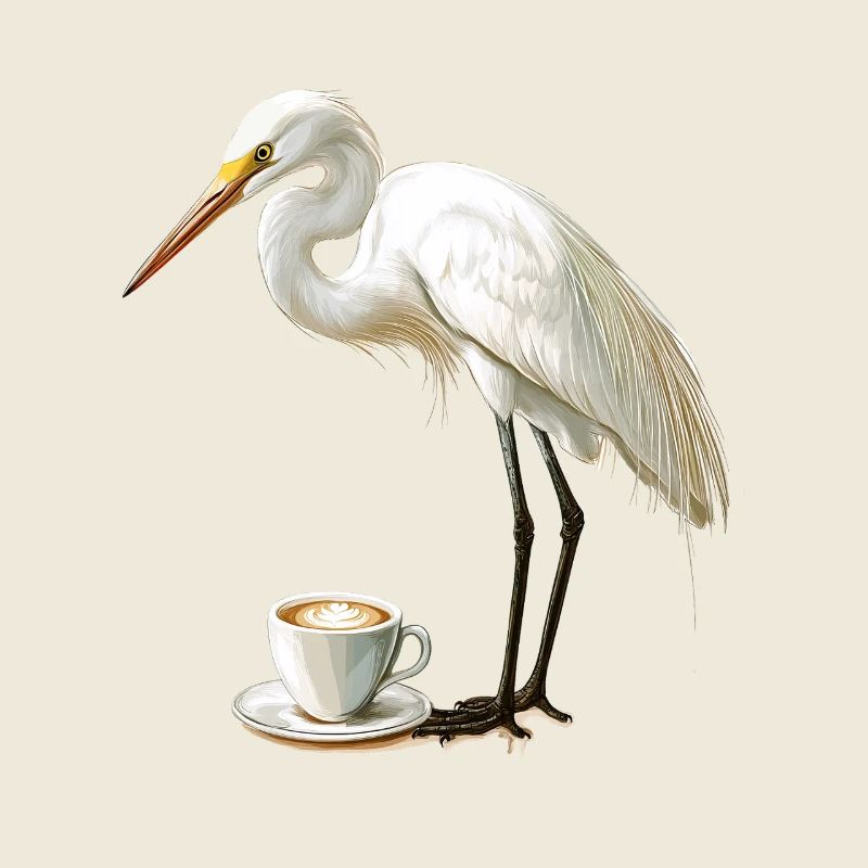 Reiher Vogel Kaffee