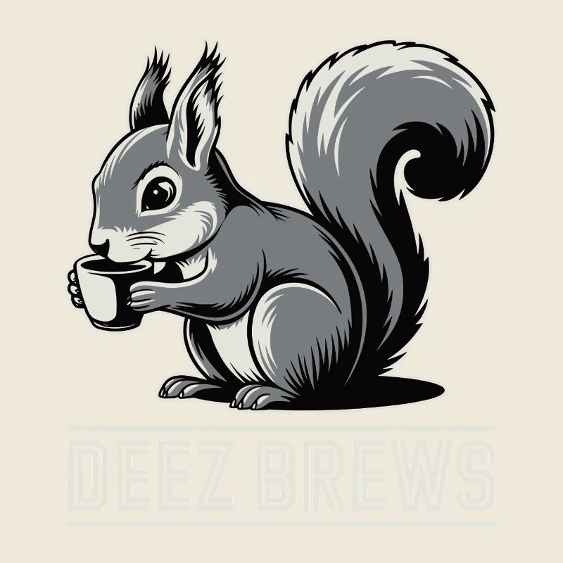 Deez Brews Funny Squirrel Coffee Lover Pun