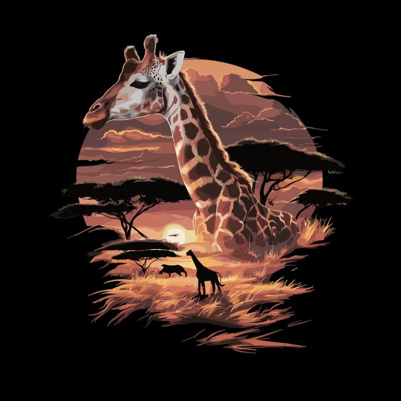 Giraffe in der Abendsonne – Afrikanische Savanne