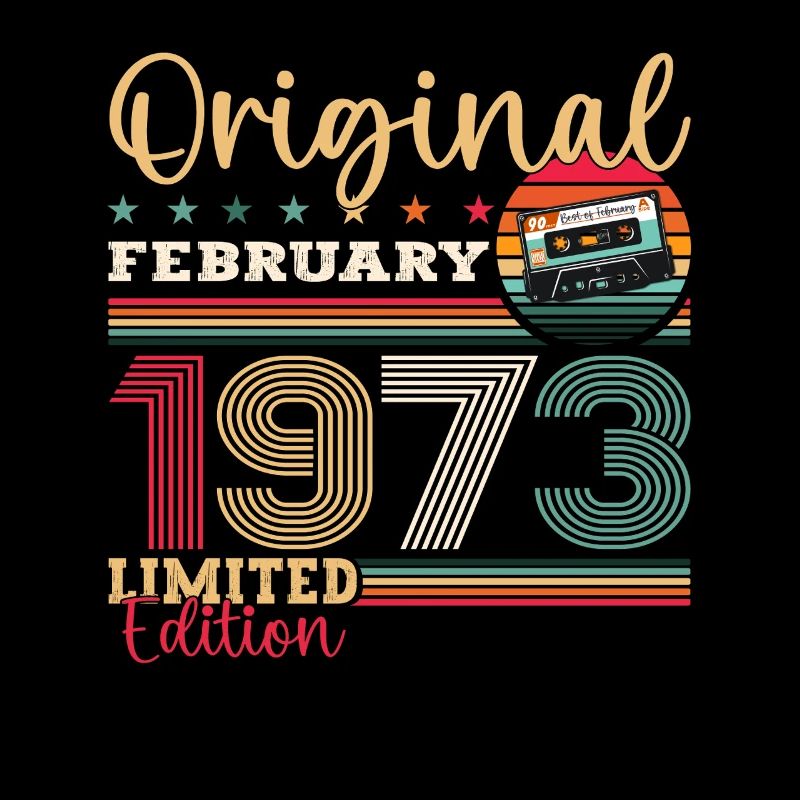 52. Geburtstag Geschenk Mann Original Februar 1973