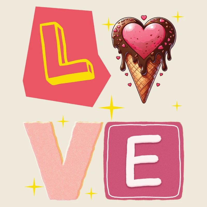 Glace au chocolat - Gourmand et Mignon Amour Sucré