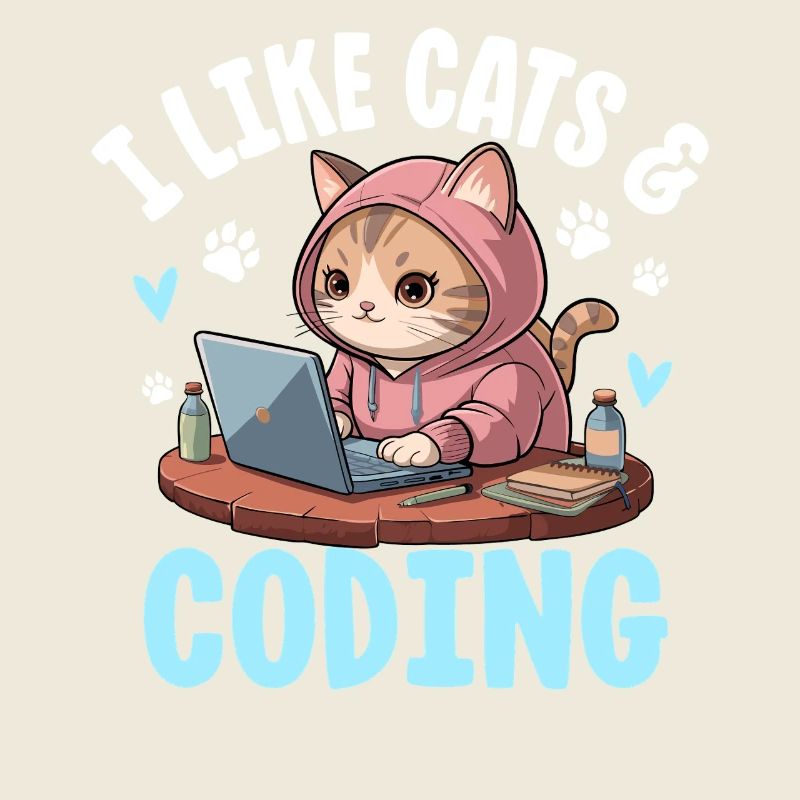 J’aime les chats et le design de nerd du codage