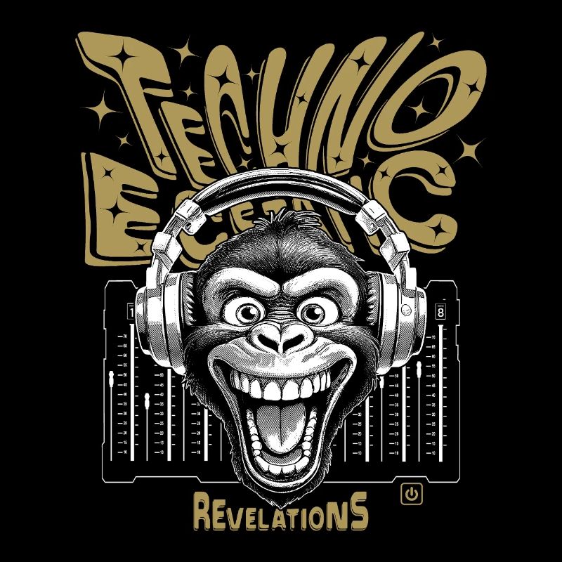 T-shirt Techno Monkey : Beats et Party Mood