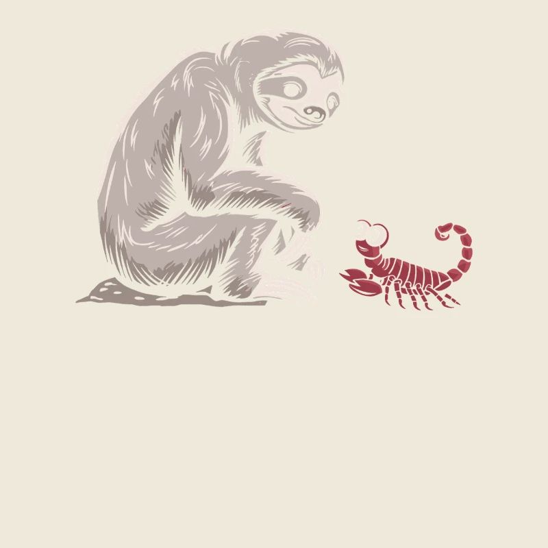 Skorpion Sternzeichen Faultier Illustration