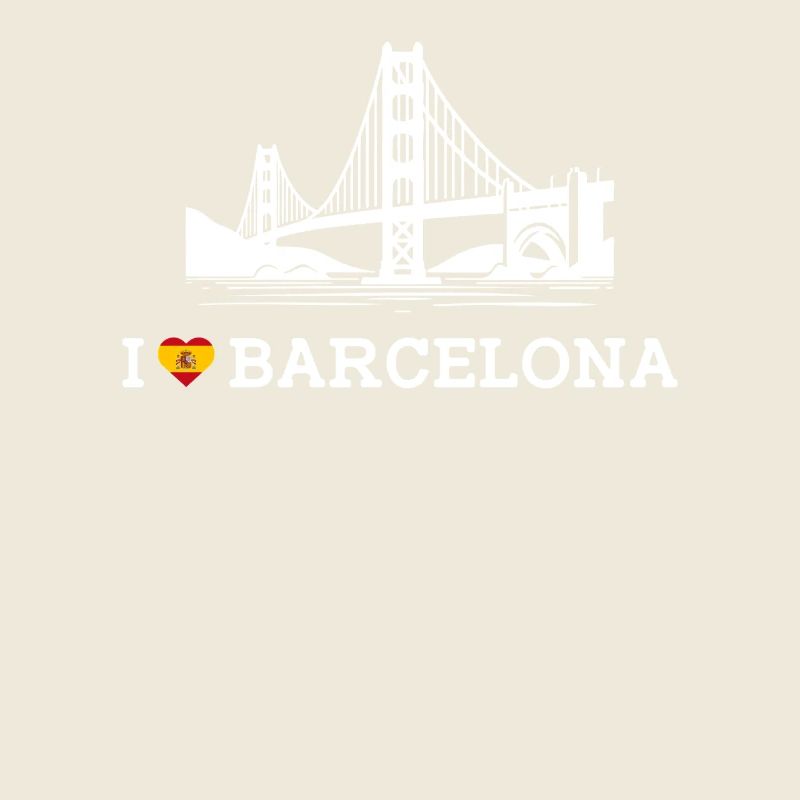 J’aime Barcelone Espagne Golden Gate Bridge Lover