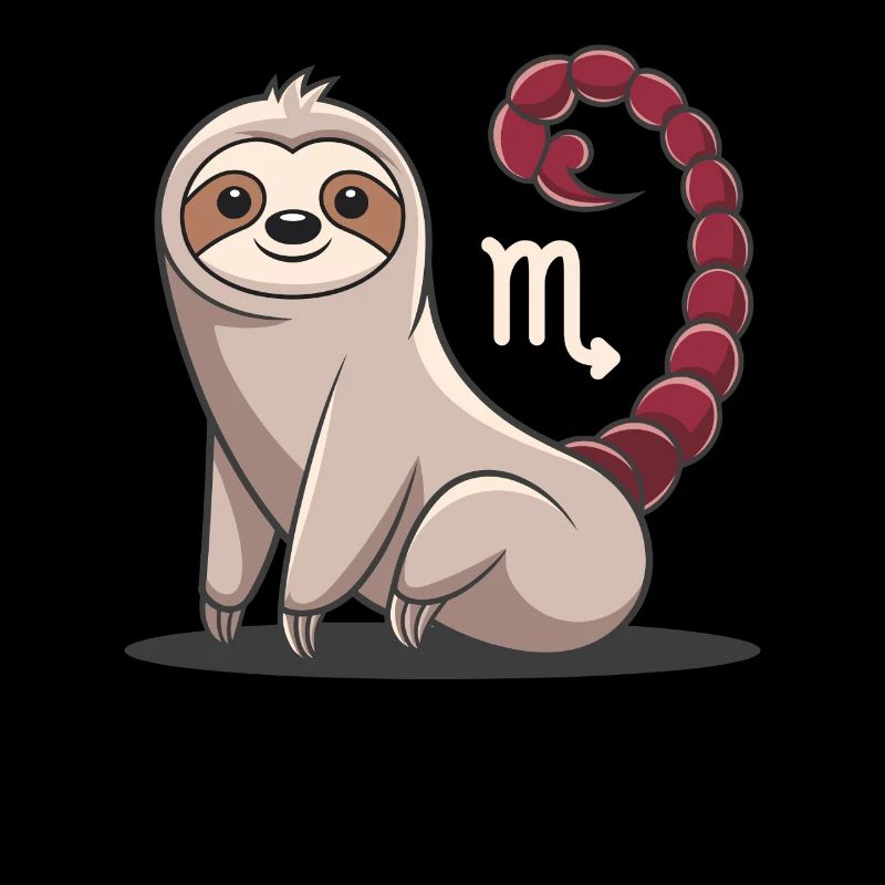 Skorpion Sternzeichen Faultier Illustration Mit