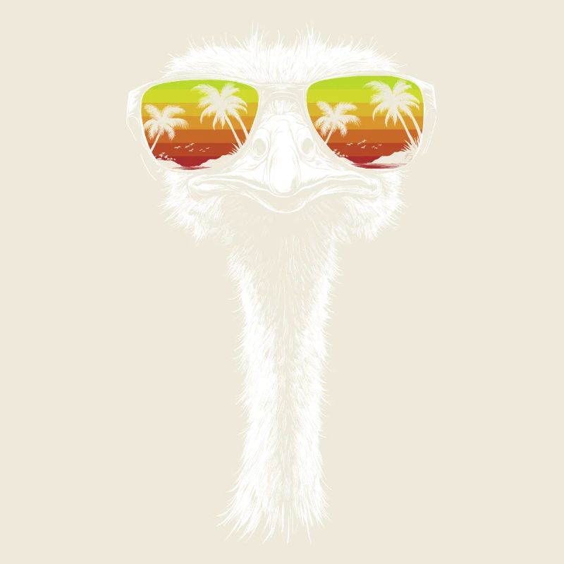 Strauß Sonnenbrille Vogel Palmen Geschenk Retro