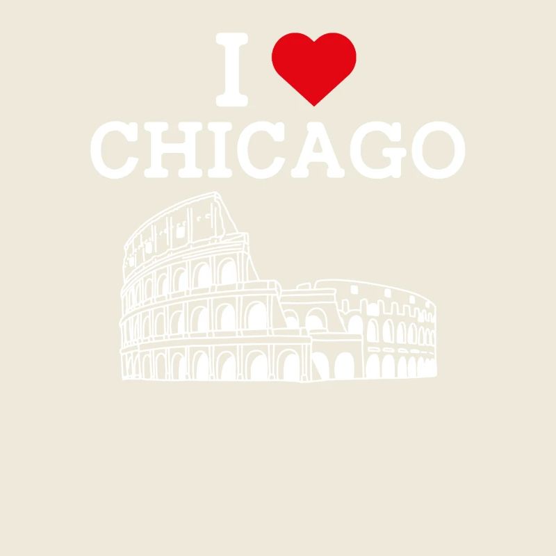 J’aime Chicago drapeau coeur Illinois Lover USA jeu de mots
