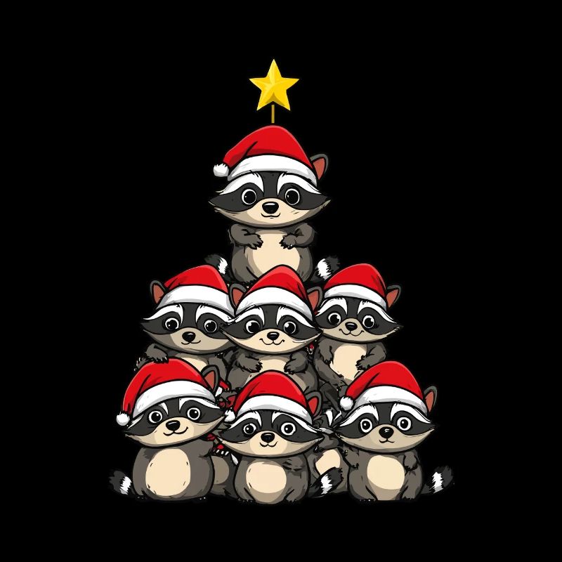 Waschbär Weihnachten Christbaum