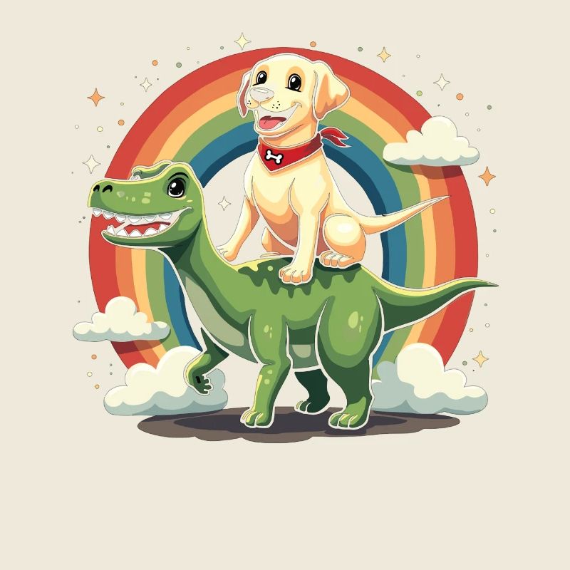 Labrador Hund Dinosaurier Regenbogen Labrador