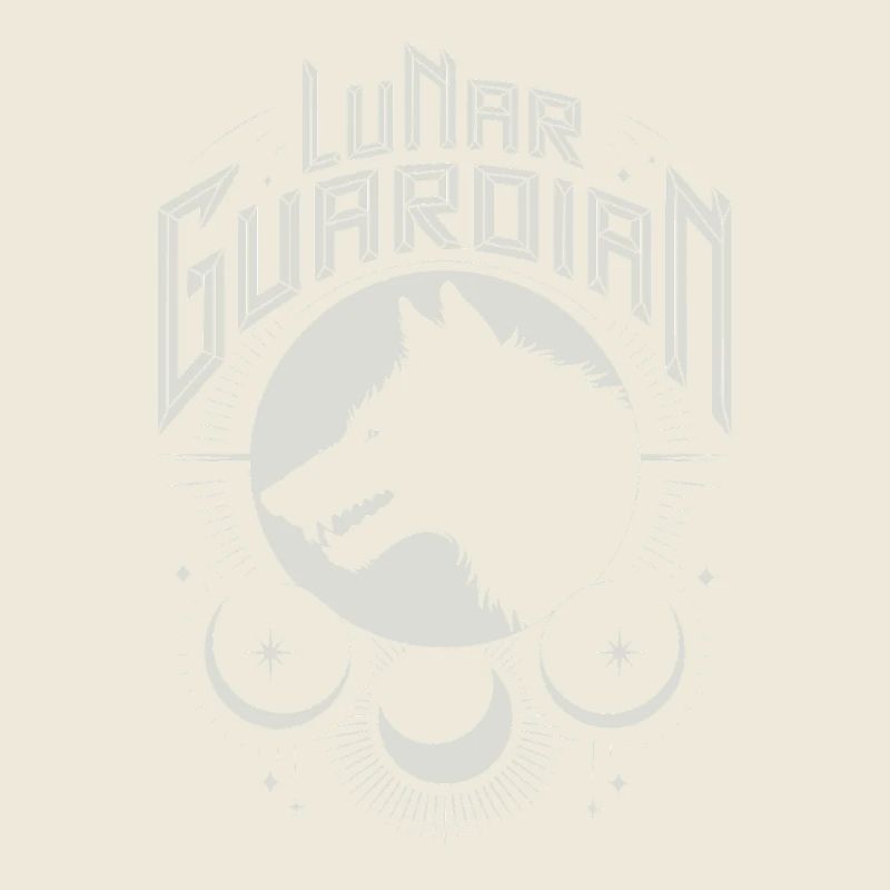 Lunar Guardian Wolf Silhouette Art