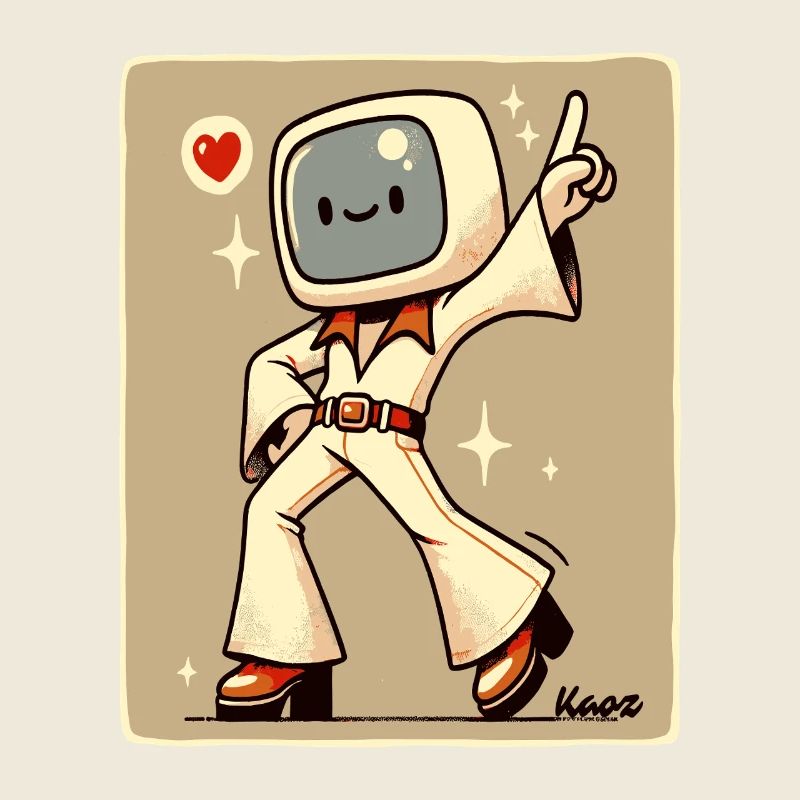 70s Retro Style Tanzfläche: Disco Tänzer