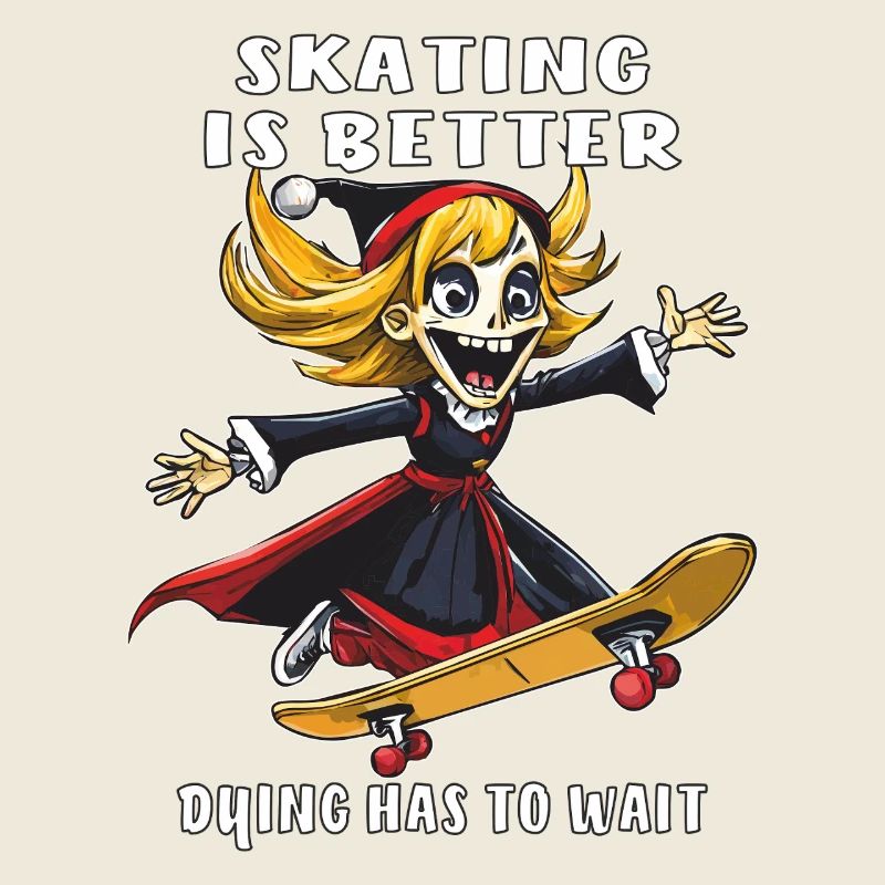 SENSENMANN FRAU SKATEBOARD SKATING IS BETTER