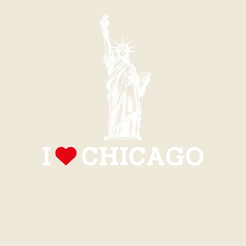 J’aime Chicago Cool Heart Flag Statue de la Liberté
