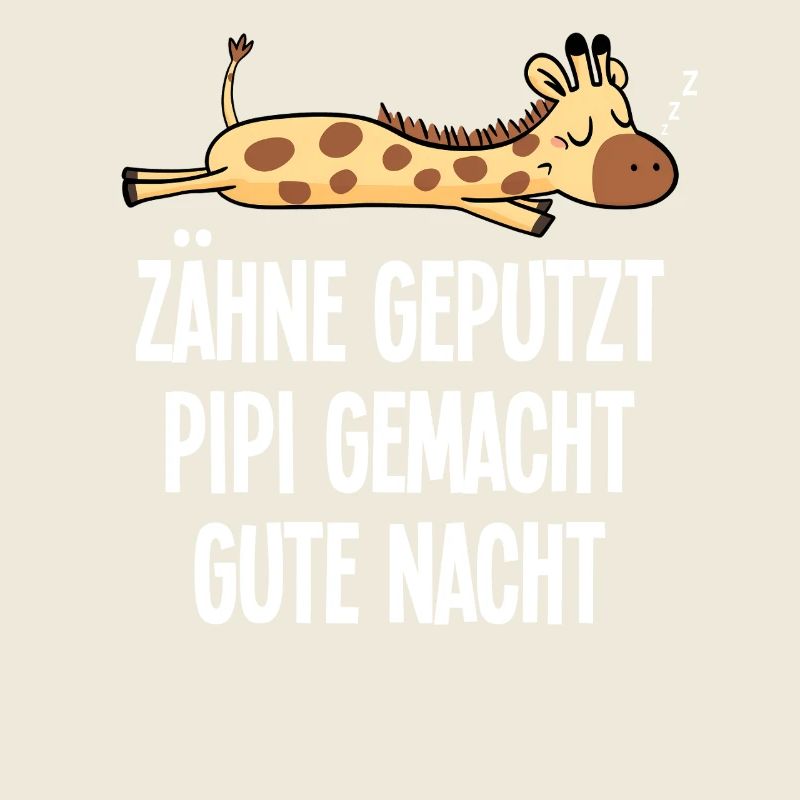 Sleeping Giraffe Funny Teeth Brushed Saying
