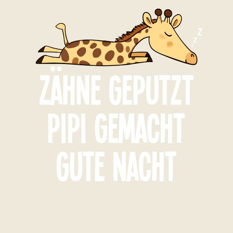 Sleeping Motif Funny Giraffe Teeth Brushed Saying