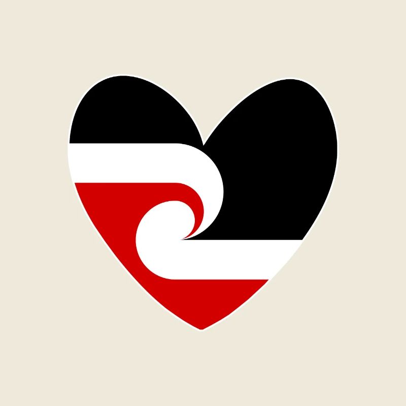 Drapeau maori en forme de cœur, Nouvelle-Zélande