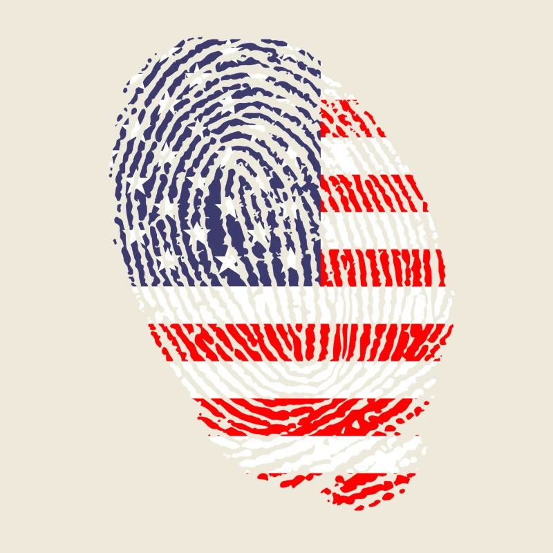 USA flag fingerprints