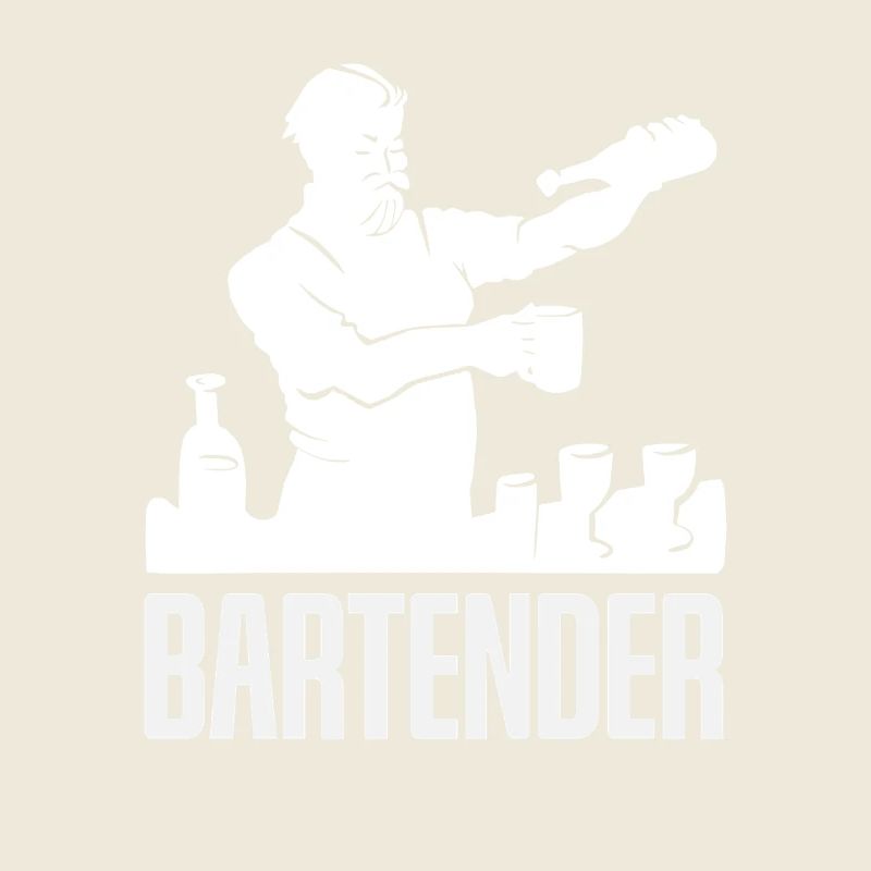 Barkeeper Kunstvolle Silhouette Motiv