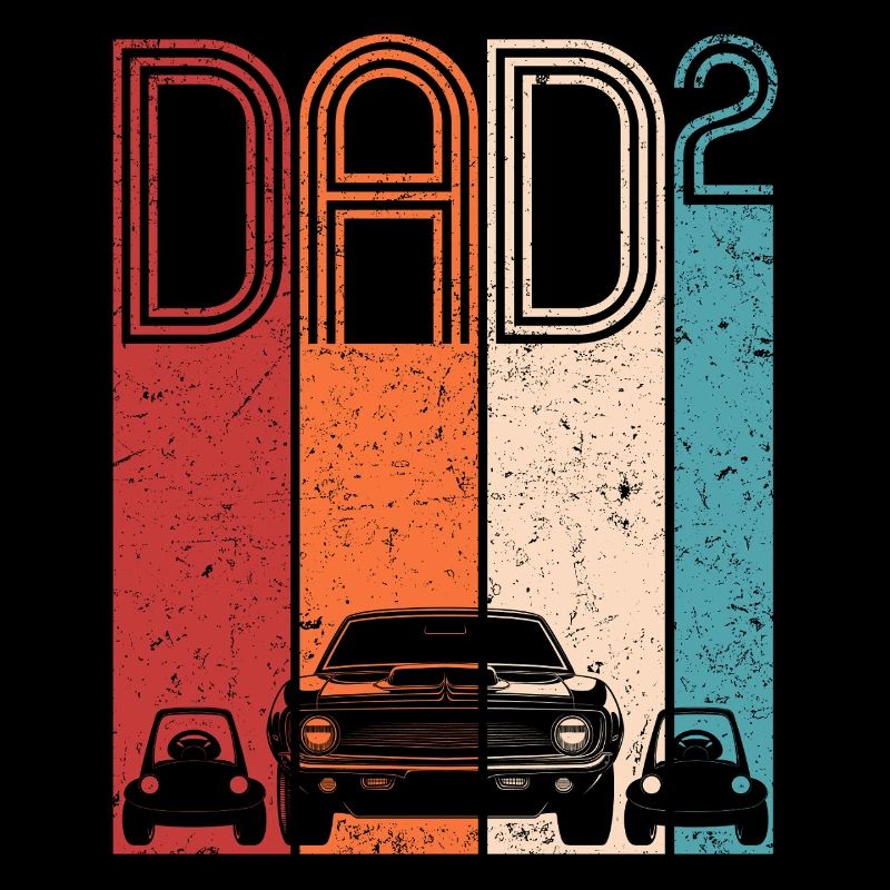 Dad Hoch 2 Vater Zwei Kinder Papa Auto Geschenk