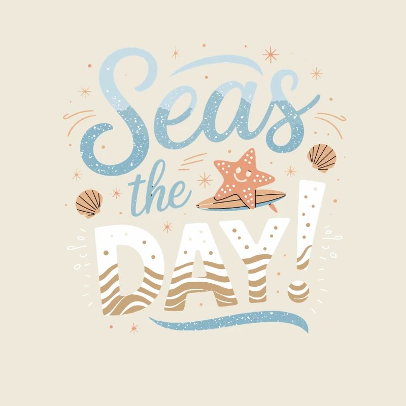 Seas The Day Maritime design with starfish and