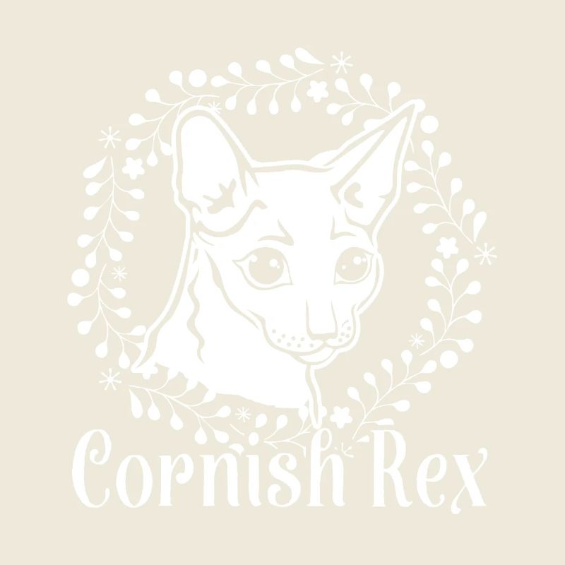Cornish rex cat Floral Pattern