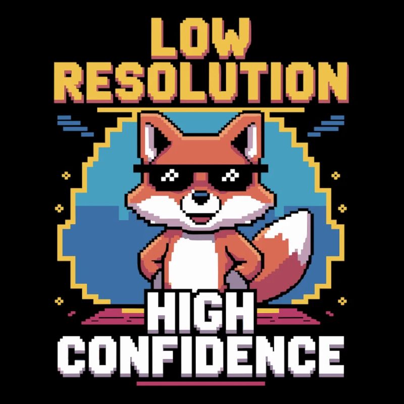 Retro fox with self-confidence for gamers