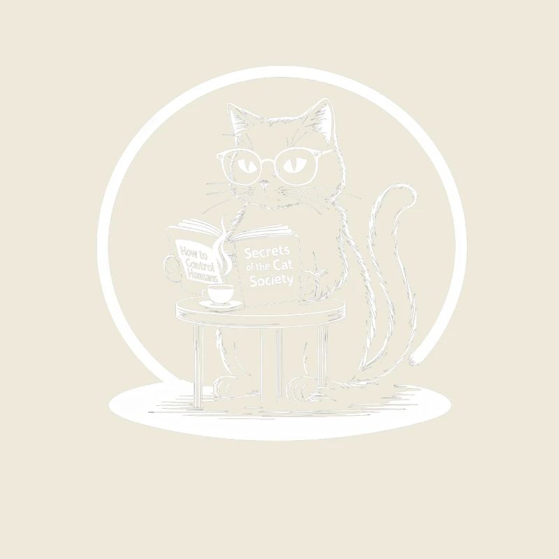 Chat intelligent lisant des livres secrets