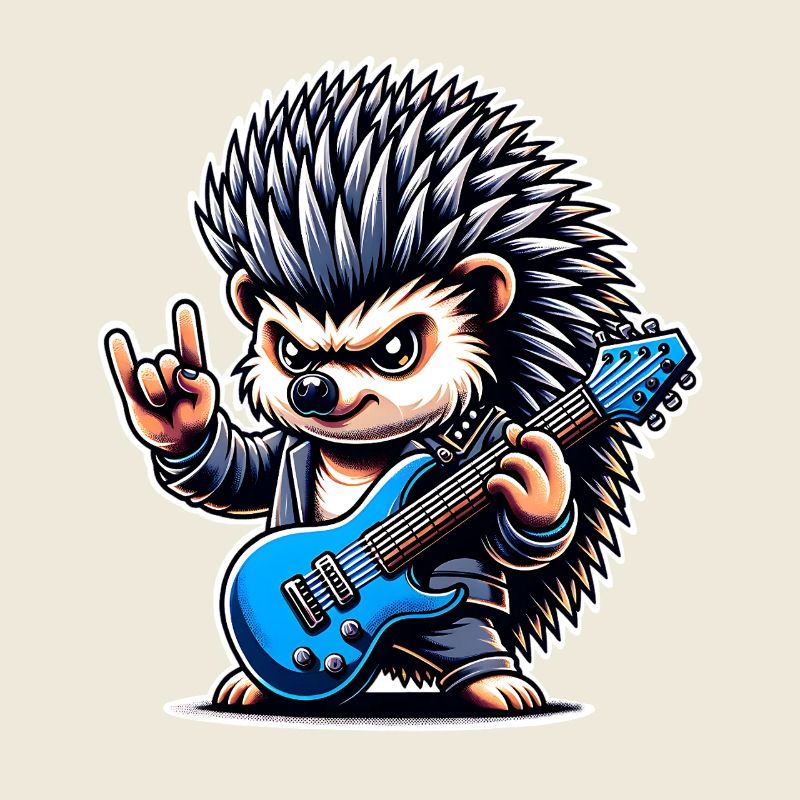 Hedgehog Guitariste de rock and roll