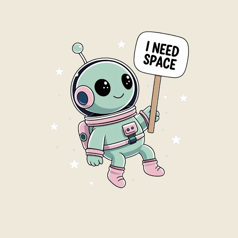 I Need Space – Cute Astronaut in Space