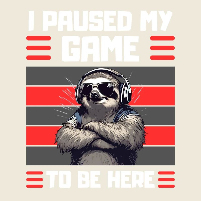 Lustiges Faultier Gamer Design
